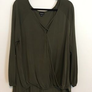 Torrid Olive Green Long Sleeve Shirt